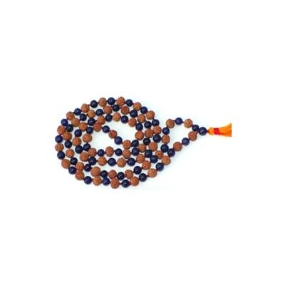 Rudraksha and Blue sapphire Mala